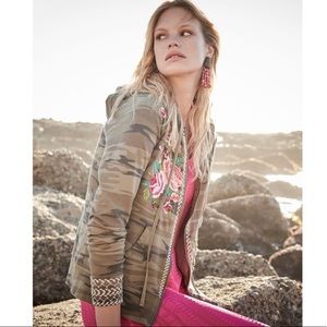 Johnny Was JWLA Dorana embroidered camo zip Hoodie